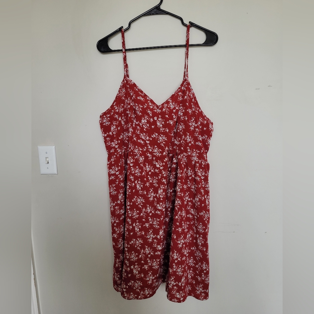 Red Floral Plus Size Dress